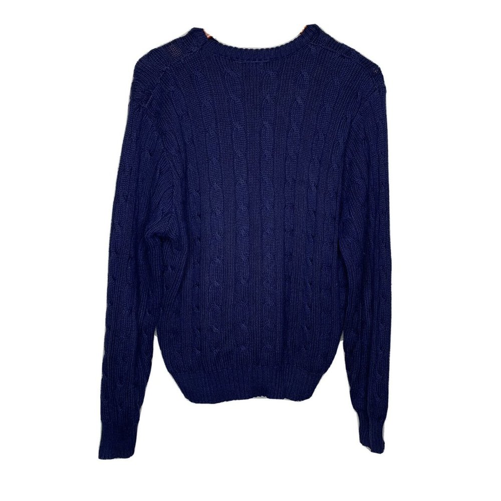 Lands End 100% Cotton Blue Sweater Large Pull Over